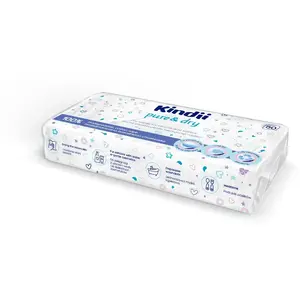 Bērnu sausās salvetes Kindii Pure&Dry 50 gab. 20×20 cm, vienreizlietojamas
