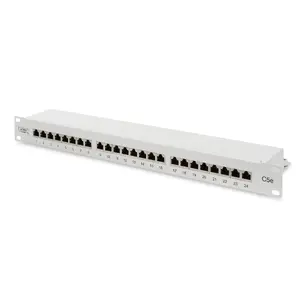 Patch panel DIGITUS CAT 5e Class D, RJ-45 savienotāji, pelēks, atbalsts Cat5e