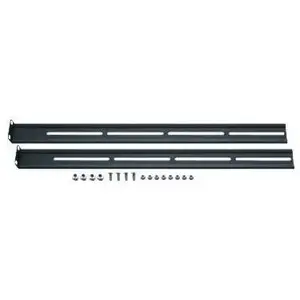 Installation rails set for 19" keyboard drawer by Tecline, rear-mount compatible, black RAL9005 (MPN 17000465)
