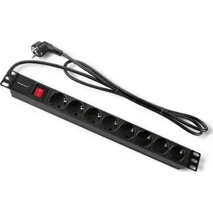 Baro sadales bloks QOLTEC RACK PDU 1U 16A 8×SCHUKO 2 m kabelis