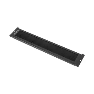 Brush panel LANBERG AK-1106-B for 19" rack, black, cable entry management