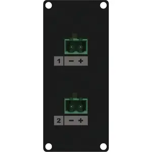 Speaker level cable adapter CAYMON CASY148/B — 1-space panel, 2x 2-pin terminal block to 2-pin terminal block, black