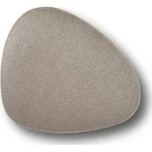 Coaster set ZELLER 27056 — synthetic leather taupe metallic, 10×12 cm, pack of 6