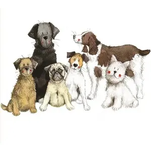 Coaster set TEKA C195 — 6-piece coaster with dog design