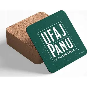 Cork coaster Szaron Podstawka korkowa - Ufaj Panu