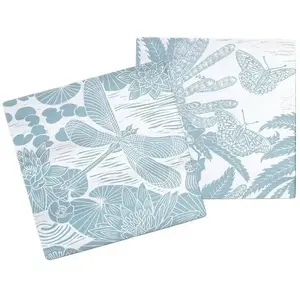 Coaster set Skrzynkazdrewna Kate Heiss — 2 blue drink coasters, fabric/board