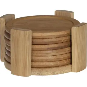 ATMOSPHERA bamboo countertop coaster set, 6 pieces