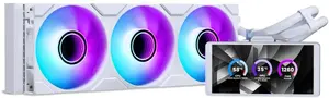 PHANTEKS Glacier One 360M25 LCD AiO liquid cooler — 360mm radiator, 6" LCD display, white