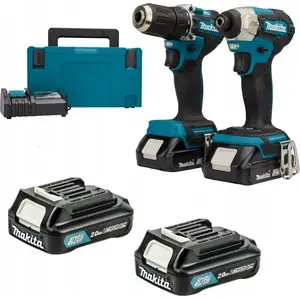 Akumulatoru urbjmašīna un triecienatslēga komplekts Makita 18V LXT DDF487 + DTD157 ar 2x 2,0 Ah Li‑Ion akumulatoriem