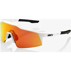 Спортивные очки 100% SPEEDCRAFT SL Soft Tact Off White с HiPER Red многослойным зеркальным стеклом (LT 21%) и прозрачным стеклом (LT 93%)