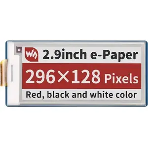 E-Paper E-Ink Display 2.9" 296x128 SPI 3-color for Raspberry Pi Pico — Waveshare