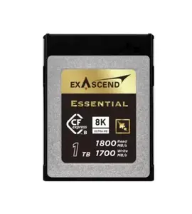 CFexpress Type B memory card Exascend ESSENTIAL 1 TB — 1800 MB/s read, 1700 MB/s write, Black/Grey