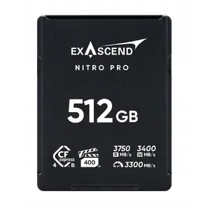 CFexpress Type B memory card Exascend Nitro Pro 512GB — high-speed storage for cameras and workflows