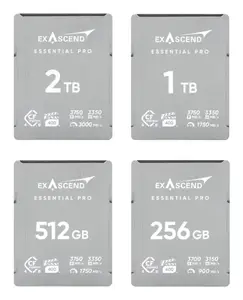 Карта CFexpress Type B Exascend Essential Pro 1 ТБ — 3D TLC NAND, 3750/3350 МБ/с, серебристая
