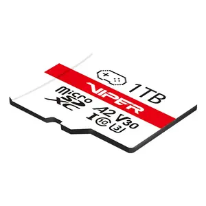 MicroSD atmiņas karte PATRIOT Viper 512 GB — UHS‑III, Class 10, U3/V30, lasīšana 100 MB/s, rakstīšana 90 MB/s, balta