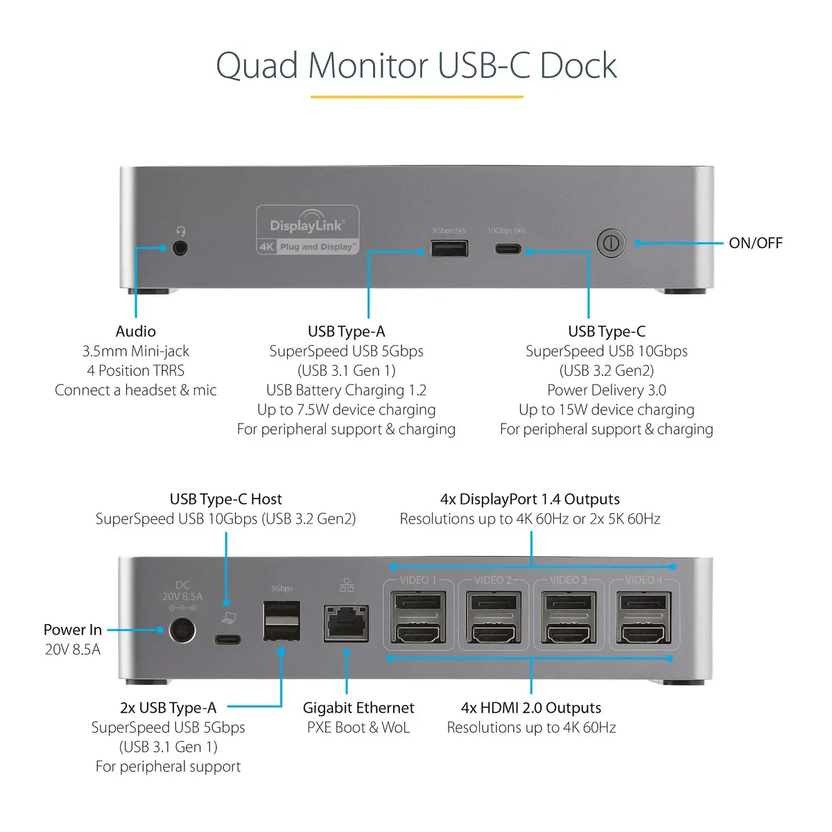 StarTech USB-C Dock S55157838 — Quad 4K60, 100W PD Photo 8