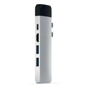 Laptop dock / port replicator Satechi ST-TCPHES — USB-C (USB 3.2 Gen 1) hub with HDMI, RJ-45, USB-A, MicroSD — Silver