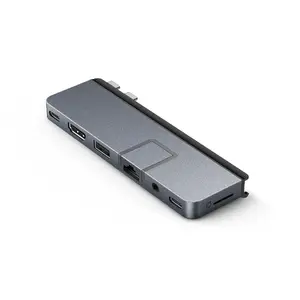Laptop dock / port replicator HyperDrive HD575-GRY-GL — USB-C (USB 3.2 Gen 1) host, HDMI, RJ-45 Gigabit, Thunderbolt 4 pass-through, MicroSD — Grey