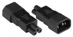 Power plug adapter Alcasa PA-1405S — C14 (male) to C5 (female), 250 V, black