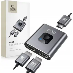 Переходник-хаб Tech-Protect HB07 2-в-1 с HDMI 4K 60 Гц, Space Grey