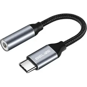 Audio adapter Beline USB-C to 3.5mm jack with DAC, black