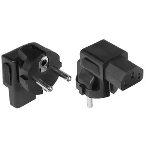 Power plug adapter Alcasa PA-0133S — Type E/F hybrid to C13, 250 V, Black