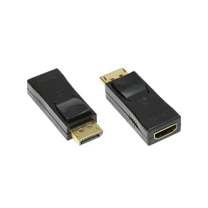 DisplayPort to HDMI adapter cable, Alcasa HDMI‑DP (DisplayPort F → HDMI M), gold‑plated contacts, black