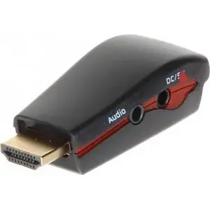 Переходник AV HDMI на D-Sub (VGA) с аудио 3,5 мм, чёрный (HDMI/VGA+AU-ECO)