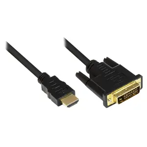 HDMI uz DVI‑D kabelis Alcasa 1 m, HDMI un DVI‑D savienotāji, 6 mm diametrs
