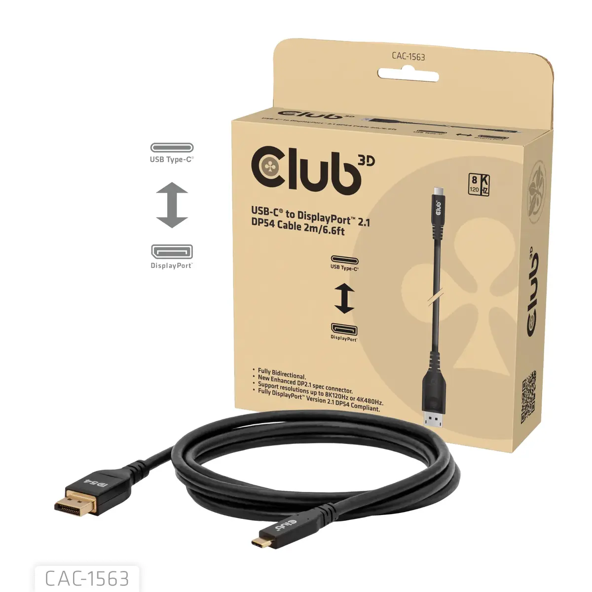 CLUB3D CAC-1563 USB-C to DisplayPort cable 2 m Photo 2