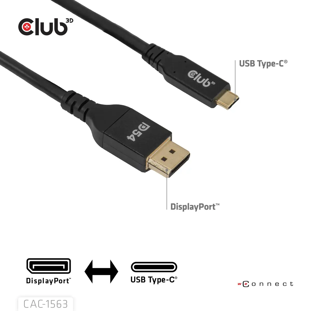 CLUB3D CAC-1563 USB-C to DisplayPort cable 2 m Photo 5