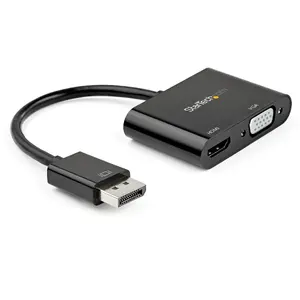 DisplayPort uz HDMI + VGA adapteris StarTech JAB-6157899 — DP 1.2 (HBR2) uz HDMI 2.0 4K@60Hz vai VGA 1080p, vīriešu DP uz diviem izvadiem