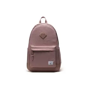 Mugursoma Herschel Heritage — rozā poliesters, 31.1×16.5×45.7 cm, 100% pārstrādātu materiālu
