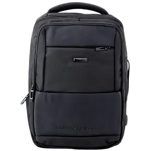 Mugursoma Lean pilsētas biznesa ar USB un krūšu siksnu, melna, 26 l