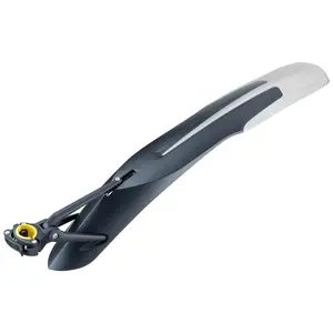 Aizmugures mudguard TOPEAK DeFender XC11 — plastmasa, 670×102×75 mm, melns/zelta sudrabains