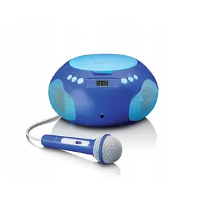 CD player Trevi SCD-625BU with Bluetooth and microphone input, blue