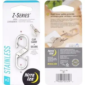 Divknaibles karabīne NITEIZE Z-Series ZS2-11-R6 nerūsējošais tērauds - divi skavas, kompakts