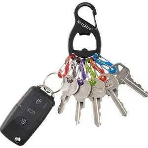 Карабин с открывалкой NITEIZE KeyRack — компактный чёрный держатель ключей