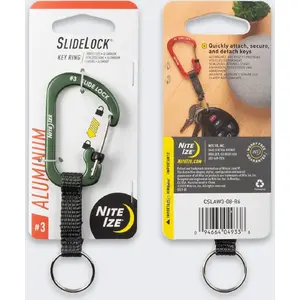 Карабин для ключей NITEIZE Slidelock Key Olive — компактный алюминиевый брелок