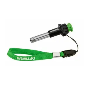Ugunsuzdzēsējs OPTIMUS 8018913 — 14 g, plastmasa un nerūsējošais tērauds, 70×25 mm, melns/zaļš/sudraba