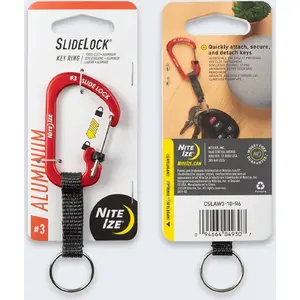 Карабин для ключей NITEIZE Slidelock Key Red — компактный держатель с фиксирующей скользящей защёлкой