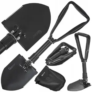 Locāma saperka GEKO Saperka składana 2w1 taktyczna BLACK SURVIVAL SERIES (40)