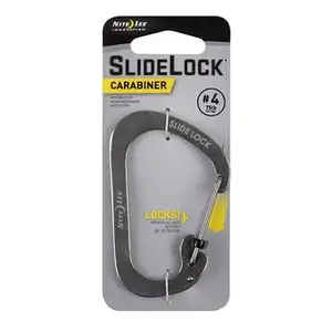 Carabiner NITEIZE SlideLock Carabiner 4 — compact aluminum clip, manual SlideLock gate