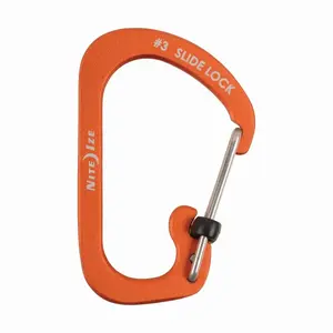 Carabiner NITEIZE SlideLock #3 aluminium orange — lightweight locking karabiner