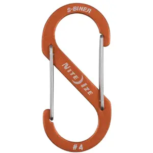 Carabiner NITE IZE S-Biner Dual #4 aluminium orange — compact dual-gate connector