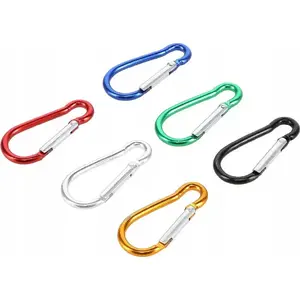 Carabiner set Nils Extreme NC1700, 6-piece, steel/metal climbing accessories