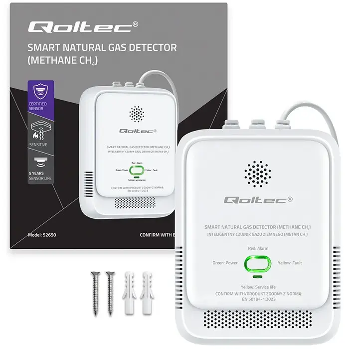 Gāzes noplūdes sensors QOLTEC NG 85dB LE Photo 7