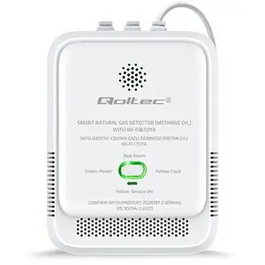 Gas leak detector QOLTEC NG Tuya — natural gas (CH4) detector, smart Tuya-compatible