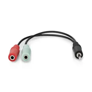 Audio kabelis Nedis CAGB22150BK02 — 0,2 m, 3,5 mm vīrietis uz 2 × 3,5 mm sieviete, antracīts