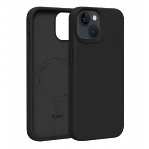 Protective silicone Mag-safe-compatible case Etteri for iPhone 14 6.1" black